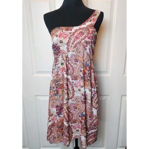 OndadeMar M Mini Dress One Shoulder Boho Paisley Festival Concert Prairie Resort